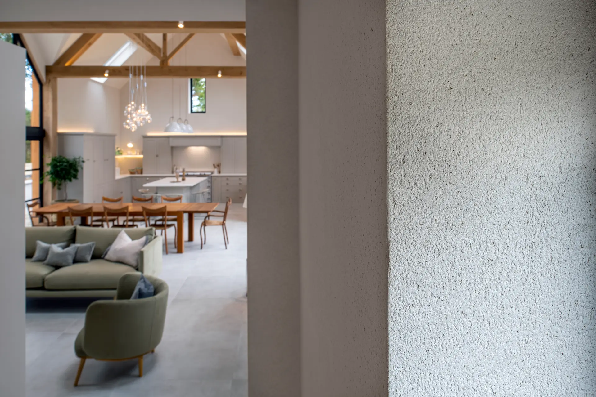 Clay lime plaster interior