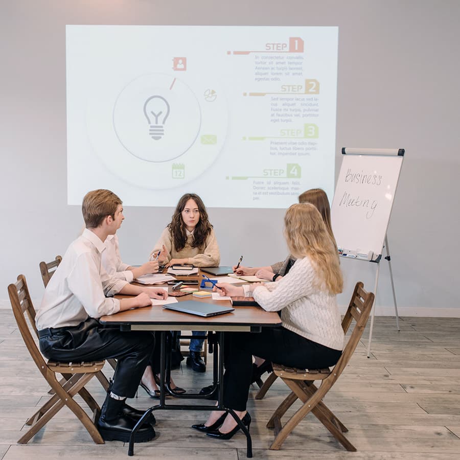 Projector screen paint in a meeting room
